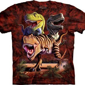 The Mountain Dinosaur Rex Jurassic World Park Triassic Red Reptile Shirt S-3X